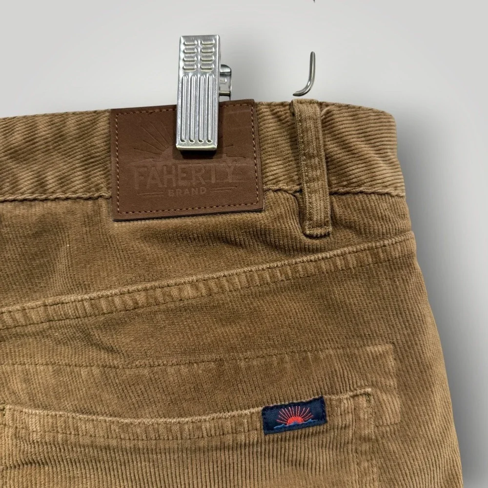Faherty Brand Mens Brown‎ Organic Cotton Stretch Corduroy 5-Pocket Pants Size 32
